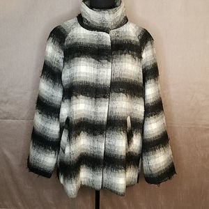 ME JANE Plaid Fuzzy Coat